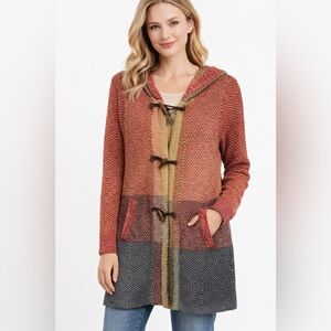 Anthropologie Sparrow Hooded Toggle Cardigan Sweater – Boho Knit. Size large